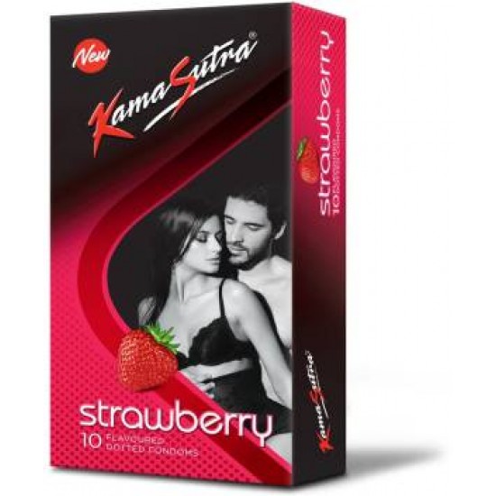 KamaSutra Strawberry Flavoured Dotted Condoms 10s