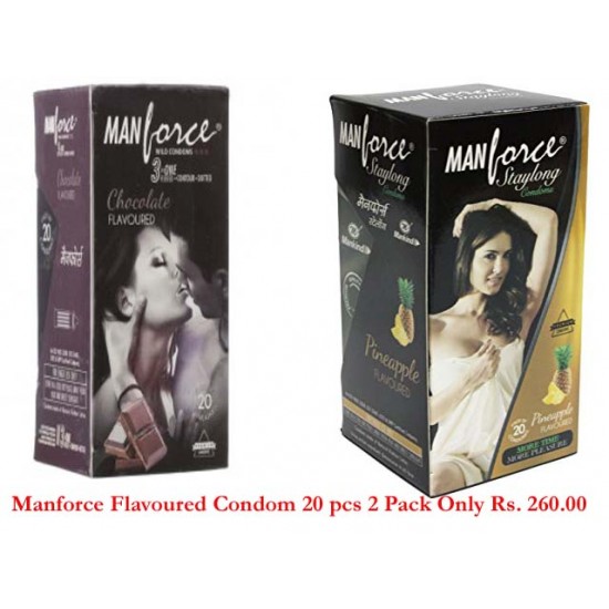 Manforce Chocolate and Pineapple Flavor Condoms 20 pcs Pack (40 pcs)