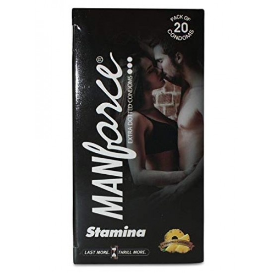 Manforce Stamina staylong pineapple flavour Extra dotted condom 10s