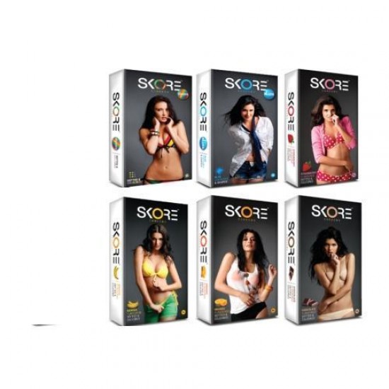 Skore Condoms 18 pcs MULTI VARIETY COMBO Concealed Shipping 